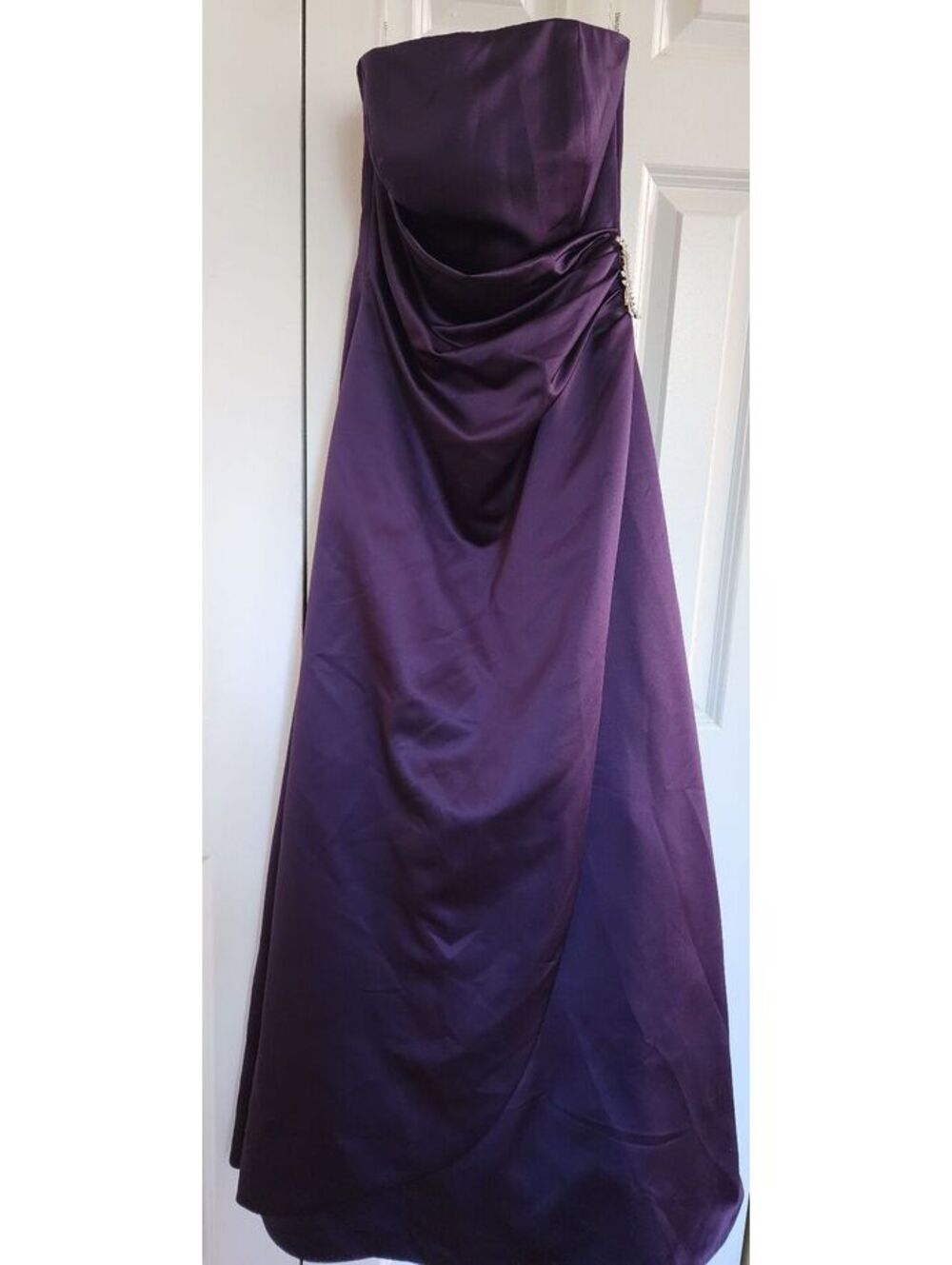 Size 4 - David's Bridal Dark Purple Long Gown Dress
